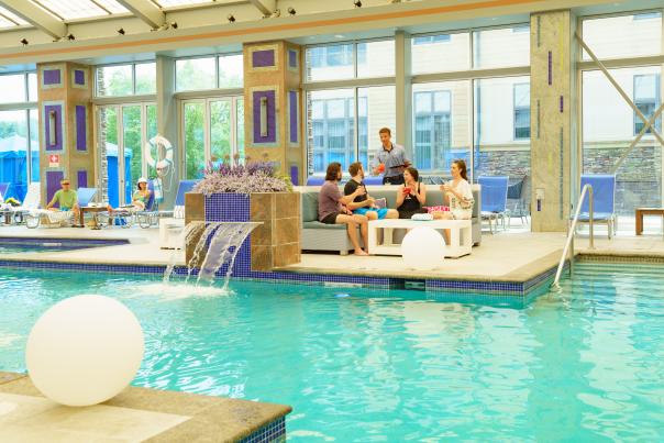Couples enjoy the pool at Mount Airy Casino Resort in the Poconos.