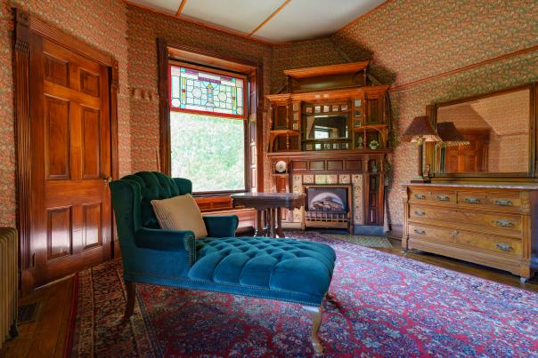 An opulent Victorian room at the Harry Packer Mansion in Jim Thorpe, PA.