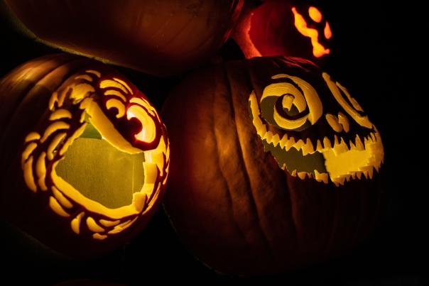 A spooky pumpkin at the Electrifying Jack O'Lantern Experience in the Poconos