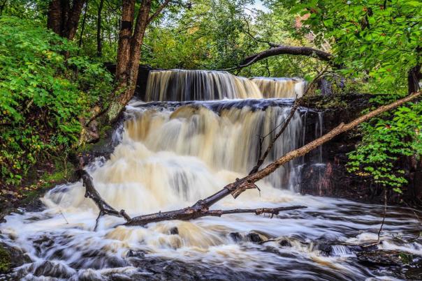 A beautiful view of a waterfall in the Pocono Mountains taken by Instagram user @canthony_donovan.