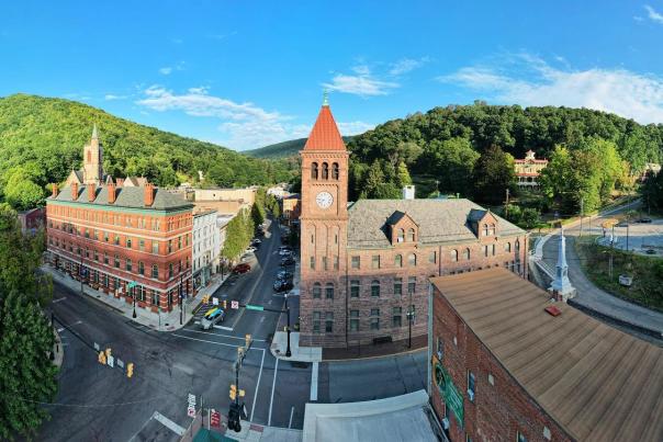 A view of the town of Jim Thorpe in the Pocono Mountains