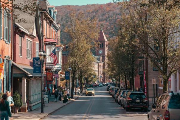 A view of downtown Jim Thorpe in the fall.