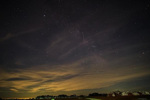 A view of a starry night sky in the Pocono Mountains