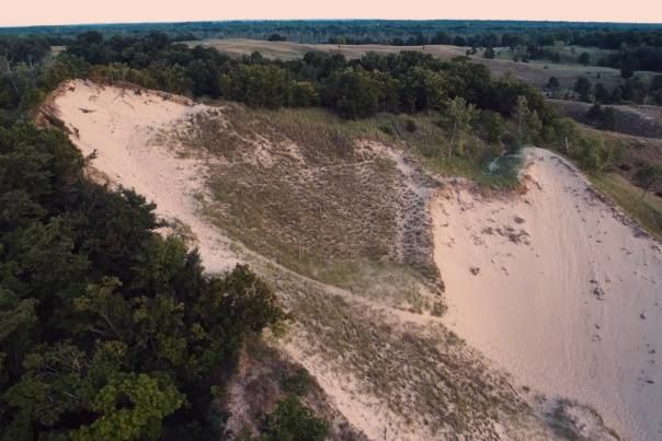 An aerial view of the Dunes