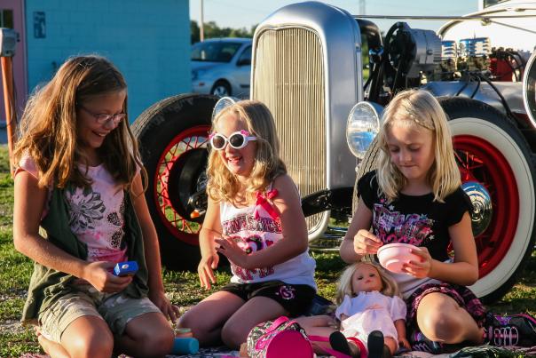 Three children at 49er Drive-in