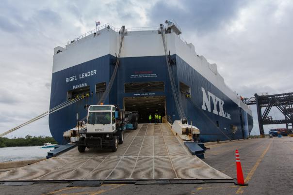 Image of NYK Line Rigel Leader at dock.