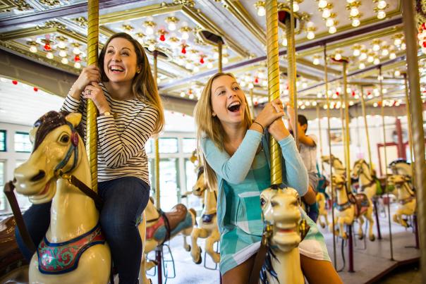 Family Fun on the Providence merry-go-round carousel