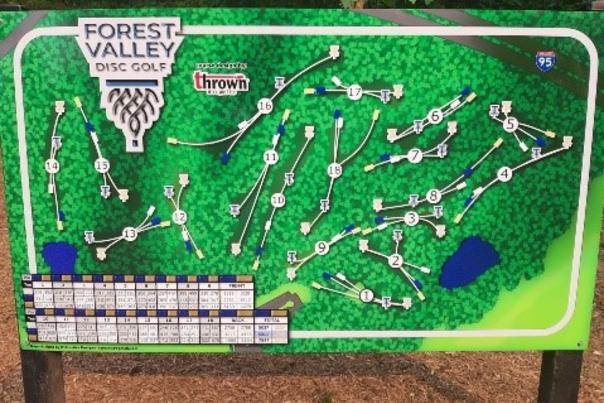 Map of Forest Valley Disc Golf course