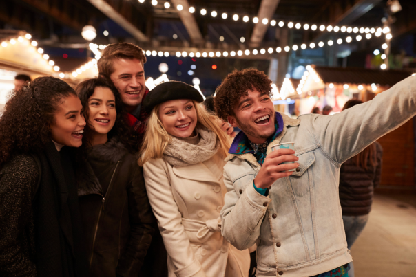 Holiday Friends Taking a Picture