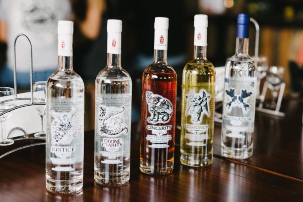 Five bottles of alcohol