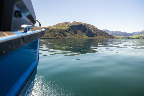 Scenic landscape photo with Catch a Fish boat