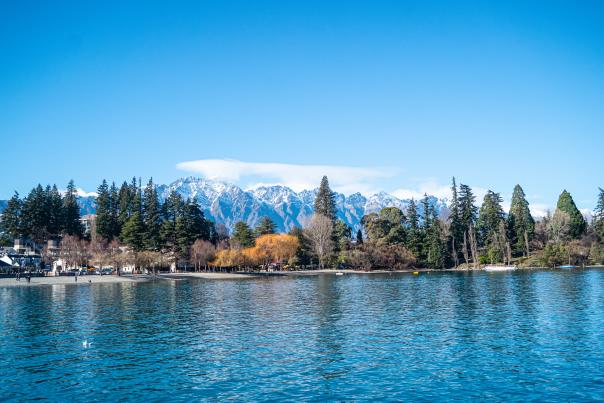 Queenstown lake side in Spring