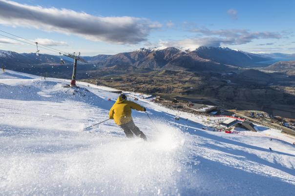 Skiier at Coronet Peak