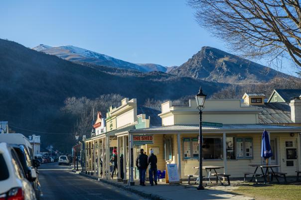 Buckingham Street, Arrowtown on a bluebird winters day