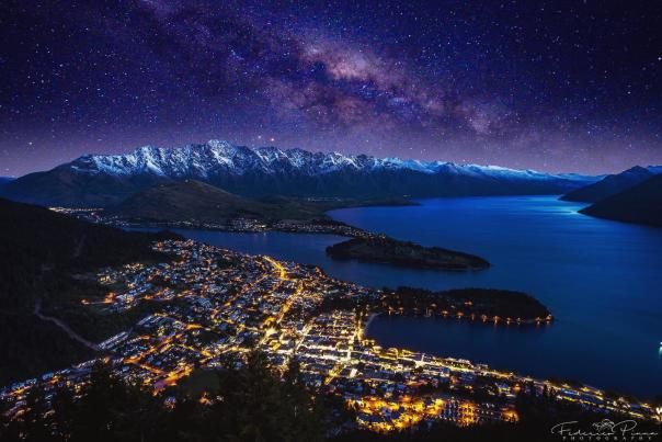 Queenstown by night from Bob's Peak