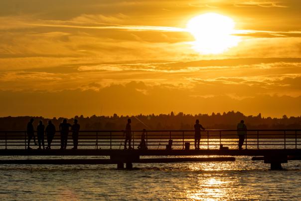 sunset on the pier