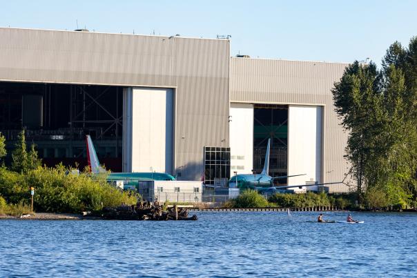 Boeing Plane Factory View from the water