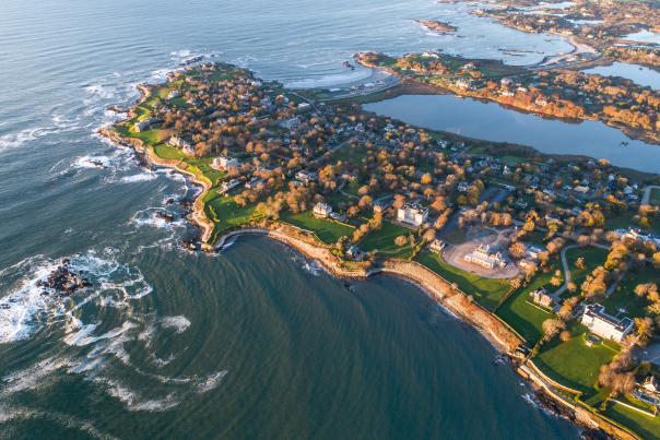 Aerial View of Cliff Walk