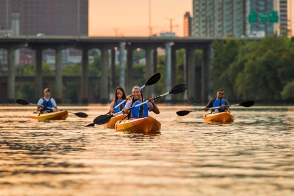 People Kayaking On The James River
