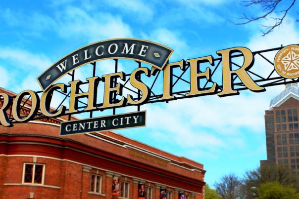Welcome To Rochester Sign - Center City