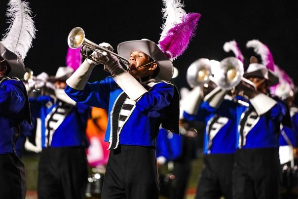 Drum and bugle corps perform