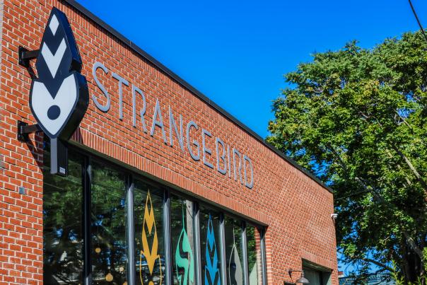 Exterior of Strangebird Brewing in Rochester, NY