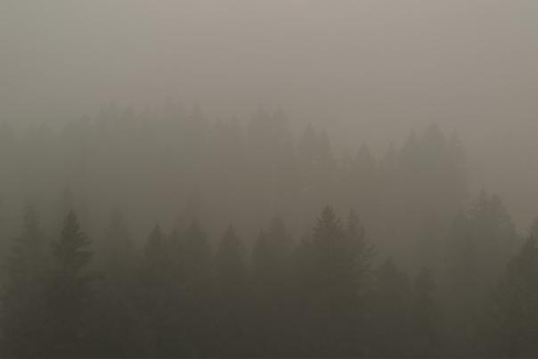 Glide, Oregon covered in wildfire smoke.