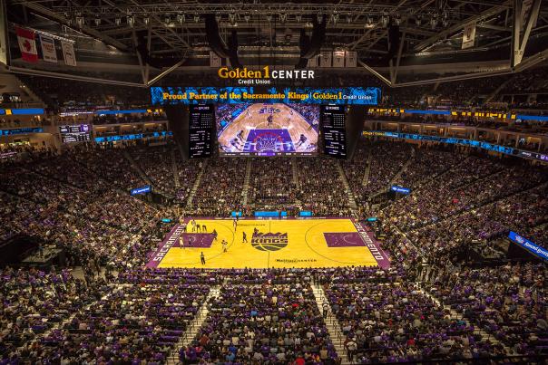 Interior of Golden 1 Center during Kings game