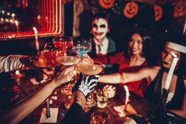 Halloween Bar Costume Party Stock Photo