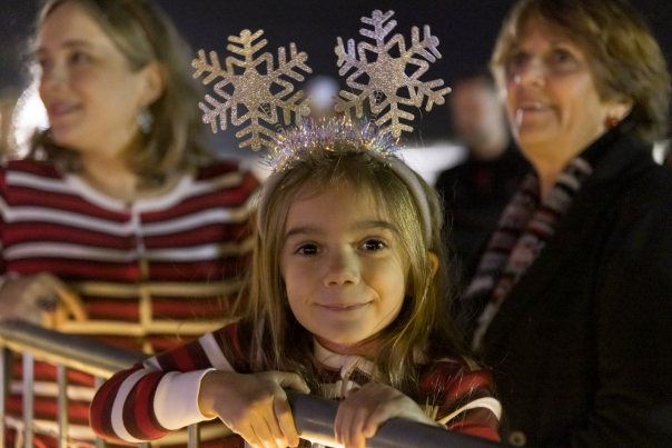 Little girl in Christmas attire
