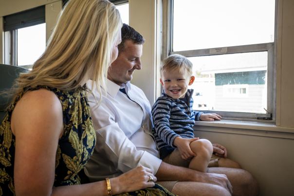 Family on train at NCTM