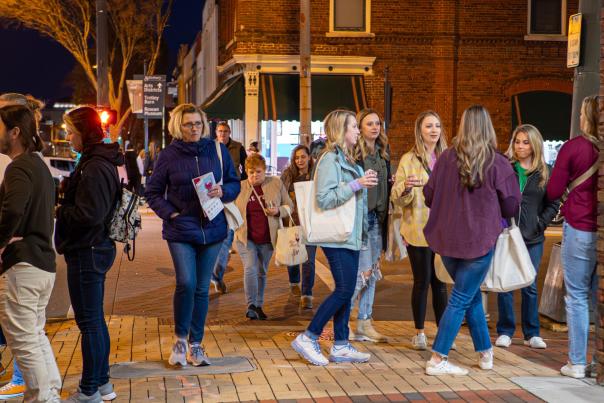 People at Downtown Salisbury square for Wine About Winter