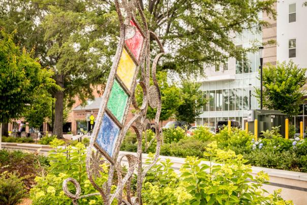 Art sculpture in downtown area