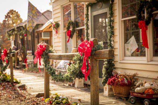 Holiday decorations in Gold Hill