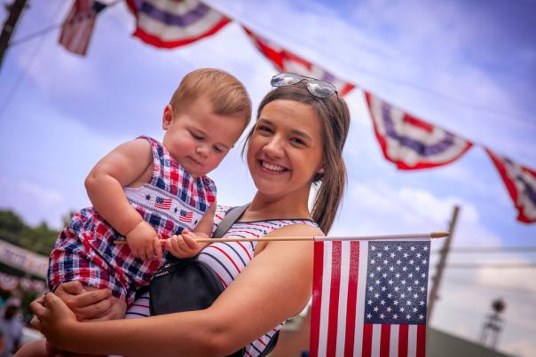 woman and baby at Faith parade