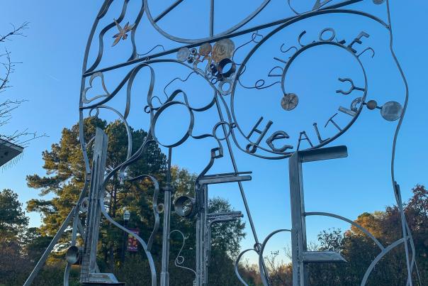 Metal art sculpture outside