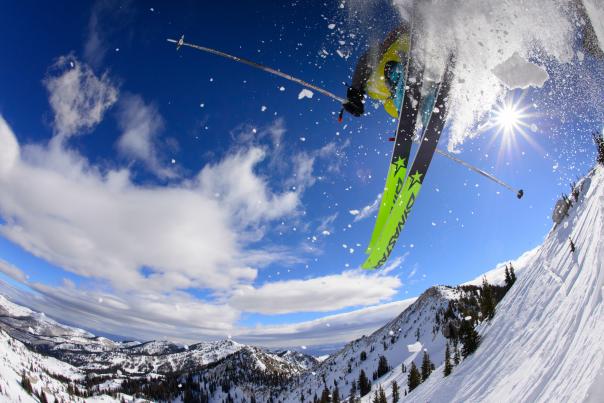 Skier Catching Air at Alta