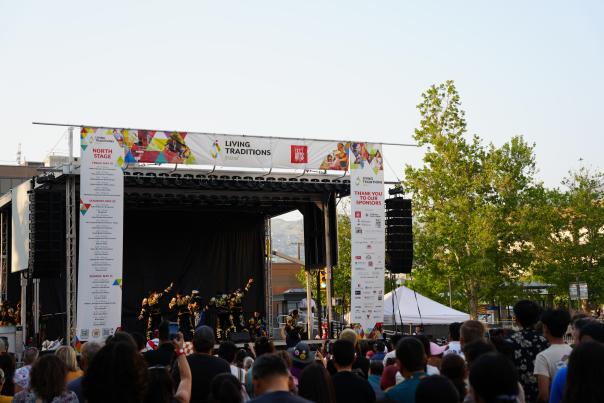 Performance on a stage at the Living Traditions Festival
