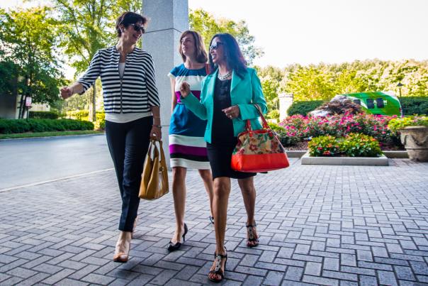 Three women walk into a hotel