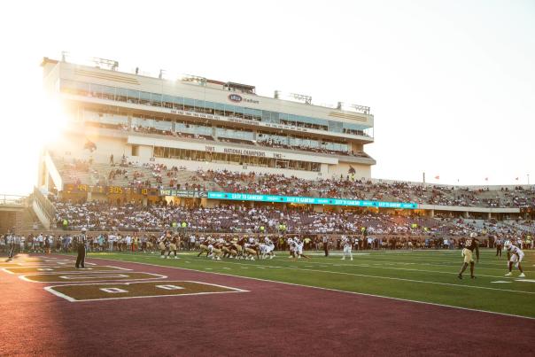 A view of the crowd at Texas State University's UFCU Stadium