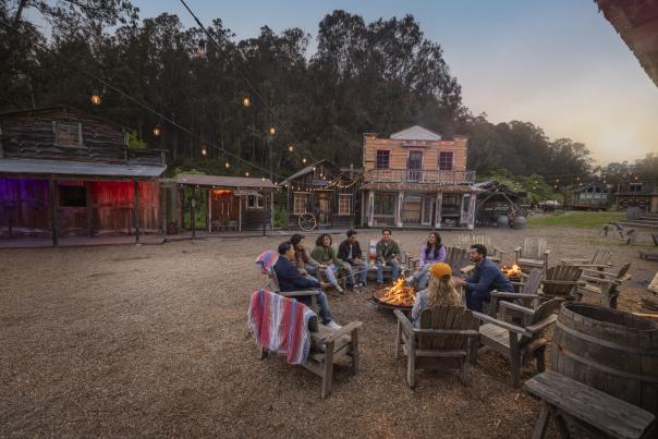 Long Branch Team Building Around Fire