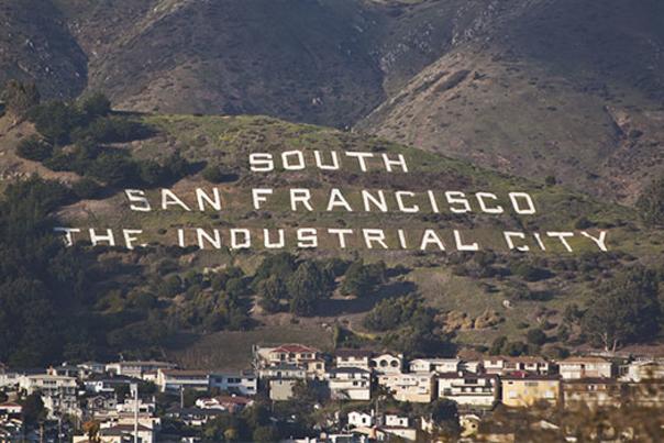 South San Francisco Sign Hill with lettering that says South San Francisco The Industrial City