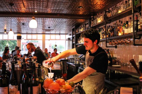 bartender making drinks at hamlet and ghost