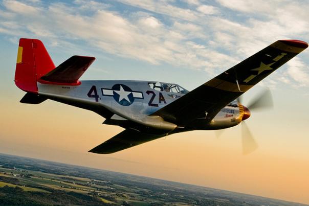 P-51 aircraft with red markings