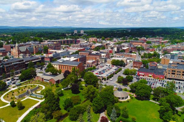 Aerial shot of Saratoga Springs