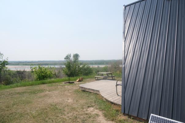camp wolf willow cabin view