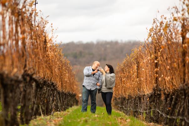 Winter Wine Vineyard Couple