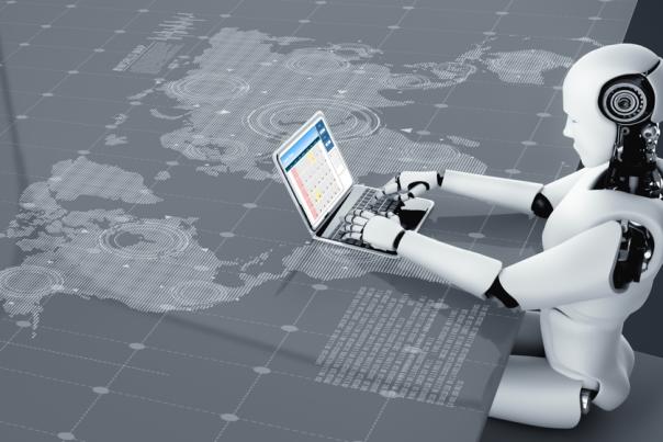 Robot on laptop