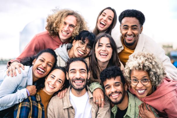 A group of smiling people