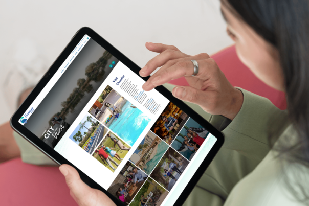 Designing inclusive websites: how to create neurodiverse-friendly online experiences image of woman on tablet showing Visit Chandler, AZ website